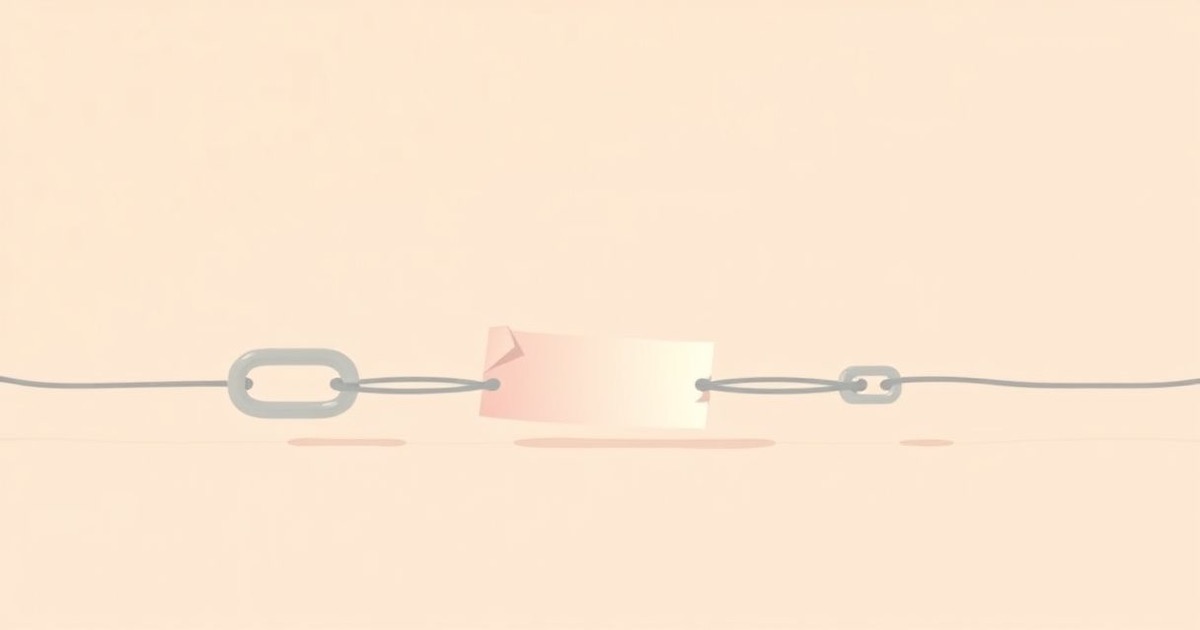 A broken chain of calendar links, with one open link glowing instead of shattering