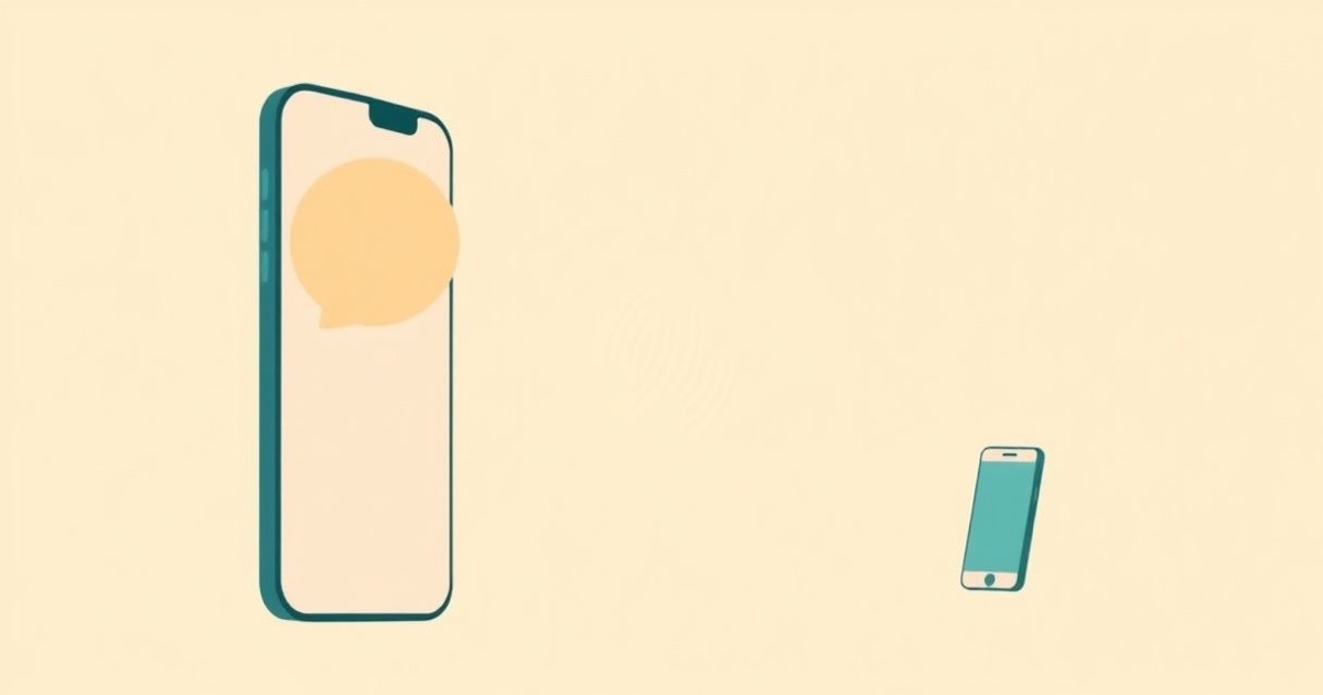 Minimalistische Illustration eines laufenden Telefonats mit einer kleinen Aufnahme-Wellenform daneben